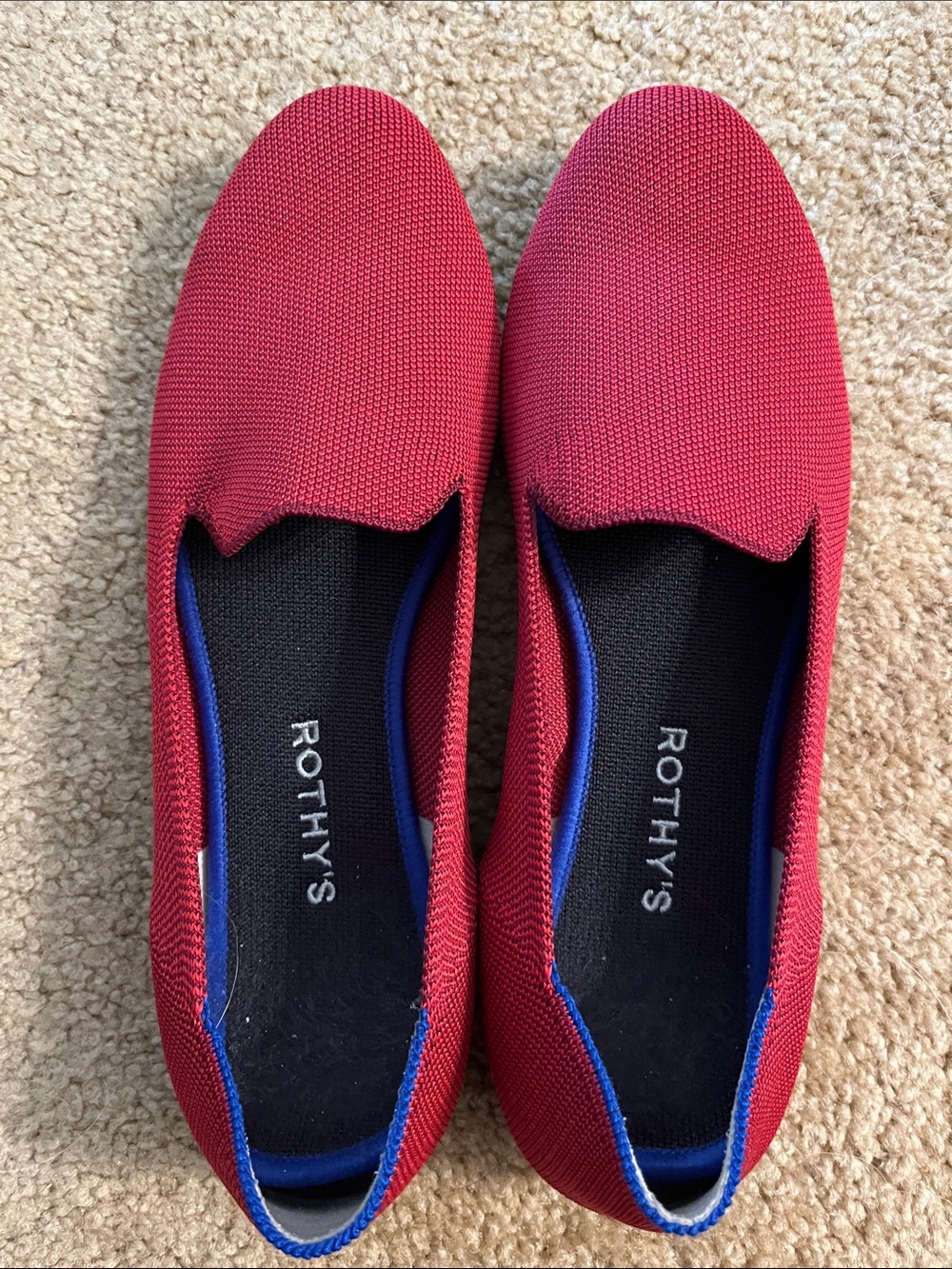 Rothy's Red Knit Slip-On Loafers